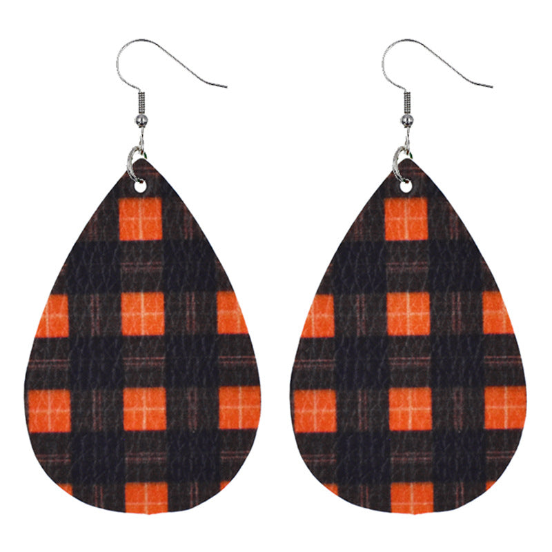 Wholesale Bat Elf Water Drop  Leather Earrings